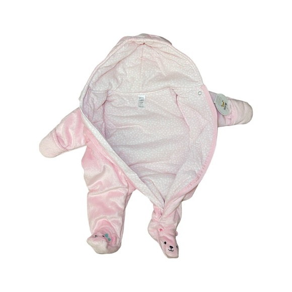 NWT Child of Mine Baby Pink Pram Winter Bodysuit Size 0-3 Months - Picture 3 of 8